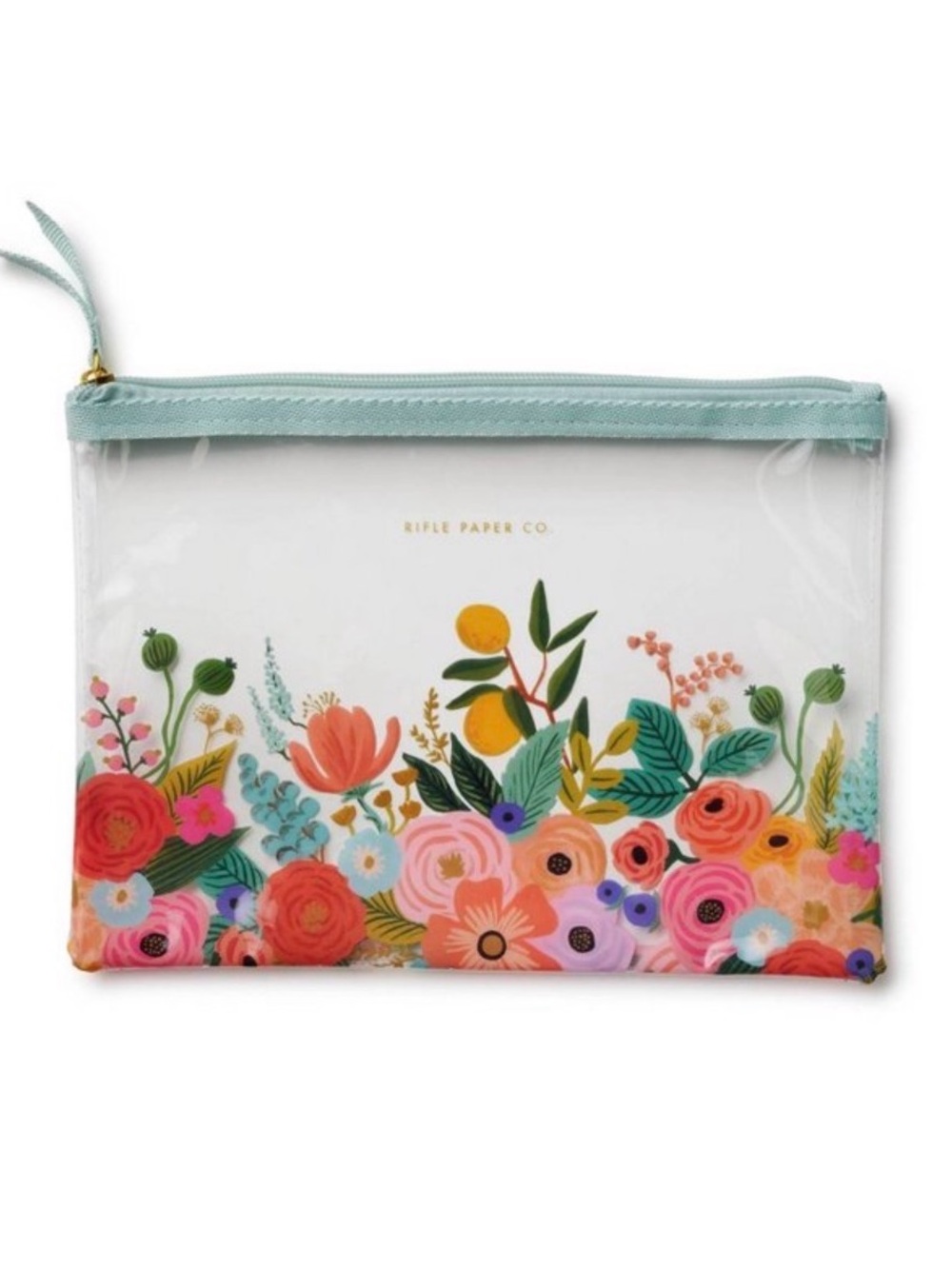 Rifle Paper Co. x Target Floral Clear Pouch — Mint Trim